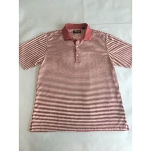 Greg Norman Pink/White Striped Play Dry Polo Sz M